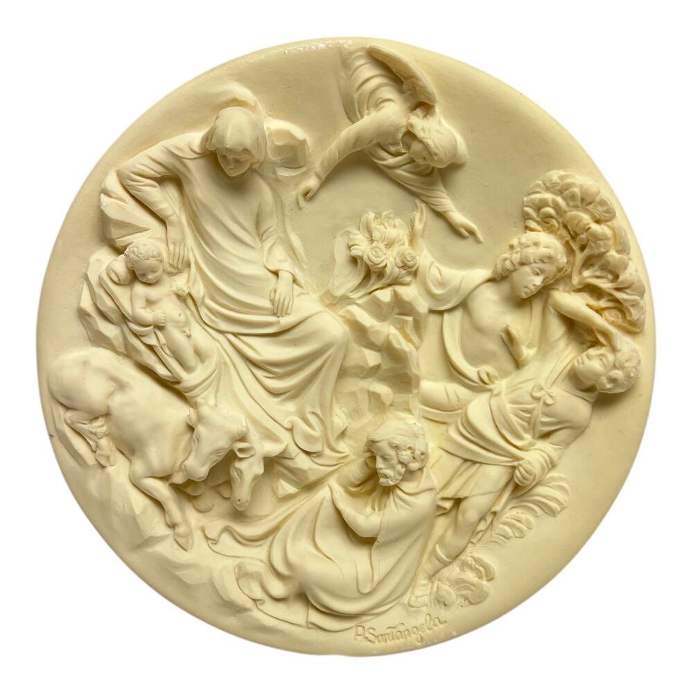 La Nativita Alberto Santangela Alabaster Plate Le Porte Del Ghiberti No. BA8801